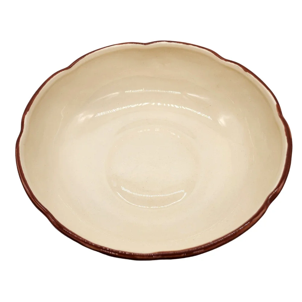 Franciscan USA Apple Pottery Vegetable Serving Bowl 8¼in black 1949 mark